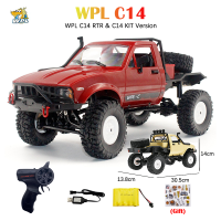 AHlmsm WPL C14 RC รถ1:16 2.4กรัม2CH 4WD ปิดถนน15กิโลเมตร/ชั่วโมงความเร็วสูงสุดปีนเขารถบรรทุกไฟ LED บนถนน RTR ชุดรุ่นสำหรับของขวัญเด็กของเล่น