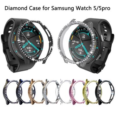 Diamond Case for Samsung Galaxy Watch 4 5 pro 40mm 44mm 42mm 45mm Smart Watch Bumper Frame Protector for Galaxy Watch 5 pro Case