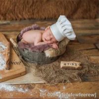 ❅☌○ rfefefewfeerew Dvotinst fotografia do bebê adereços recém-nascido branco chef chapéu acessórios infantil criança estúdio tiro foto chuveiro presente