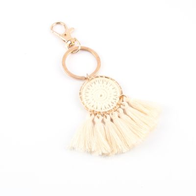 Bohemia Dream Catcher Keychain With Tassel Auto Car Pendant Jewelry Key chain For Women Gift Ornaments Trinket Jewelry k4518