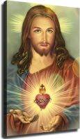 Holy Heart Of Jesus โปสเตอร์ศาสนาคริสต์สำหรับห้องศิลปะสุนทรียภาพผ้าใบพิมพ์ลายบ้านติดกำแพงห้องนั่งเล่นตกแต่งผนังห้องนอนที่ทันสมัยสวยงามของขวัญสำหรับเด็กผู้ชายผู้หญิงไม่มีกรอบและมีกรอบ Xinch-