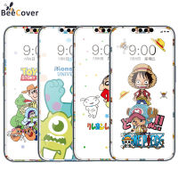 การ์ตูนกระจกเทมเปอร์ Luffy Shin-Chan น่ารักสำหรับ iPhone 14 13 12 11 Pro Max PROMAX X XR XS MAX 6S 7 8 Plus 7Plus 8 Plus SE 2020ฝาครอบเต็มขอบนิ่มฟิล์มป้องกันหน้าจอ