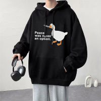 Goose Peace Was Never An Option Graphic Hoodie Unisex Sweatshirt Fashion Leisure Oversized Autumn Winter Cozy Hoodies Streetwear Size Xxs-4Xl