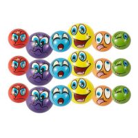 12 Pcs 6.3cm Soft PU Cartoon Grimace Smiley Face Squeeze Balls Stress Relief Ball Toys Party Favors