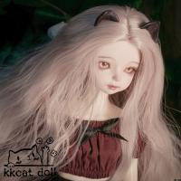 แมวหน้าม้าแบ่งขน 6 ผมยาวหยิกยาวใช้ได้ kkcat ตุ๊กตาตรง ตัวอ่อน bjd4 แยก 3 วิกผมกาก้า sd