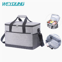 30L Oxford Waterproof Lunch Bag Leakproof Food Storage Organizer Container Thickened Heat Resistent Cold Insulation Thermal Pouch Carry Handbag with Strap for School Office Picnic