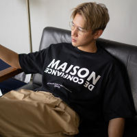 MAISON Oversized T-Shirt เสื้อยืดทรงหลวมโอเวอร์ไซส์ ไหล่ตก สไตล์เกาหลี