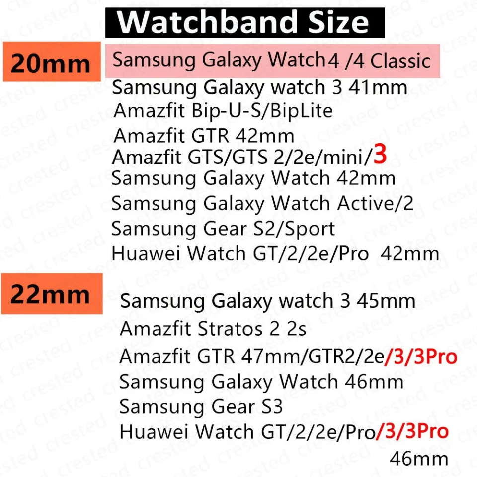 20mm 22mm Band for Samsung Galaxy Watch 4/classic/5/6/active 2