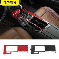 TESIN สติกเกอร์ตกแต่งเปลี่ยนเกียร์ที่ครอบที่จับถ้วยน้ำสำหรับ Ford Mustang 2009 2010 2011 2012 2013อุปกรณ์เสริมรถยนต์