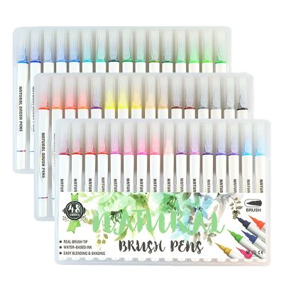 48 Colors Art Marker Brush Pens Set Watercolor Paint Pen Markers for Painting Drawing Coloring Calligraphy Lettering Stationery