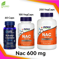 Now Foods NAC With Selenium &amp; Molybdenum 600 mg (100/250 Veg Caps) / Life Extension NAC 600mg. (60 Caps) สารตั้งต้นกลูต้าไธโอน (โปรดอ่านรายละเอียดก่อนสั่งซื้อ)