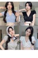 FASHION TALENT.SHOPเสื้อคอวีสายผูก81688
