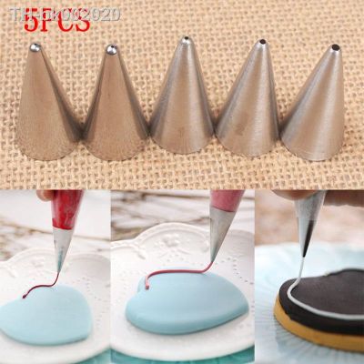 ♛■ 5Pcs/Set Round Stainless Steel Piping Tips Cake Pastry Cookie Cream Nozzles Icing Piping Cake Decorating Tools Pastry Nozzle
