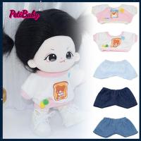 PETIBABY ของเล่นเด็กเล่น กางเกงใส่สบาย เสื้อผ้าตุ๊กตา1/12 เสื้อเชิ๊ต กางเกงผ้าฝ้ายแฟชั่น เสื้อผ้าเสื้อยืดคอกลม เสื้อผ้าตุ๊กตา20ซม. กางเกงตุ๊กตา20ซม.