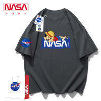 NASA เสื้อยืดแขนสั้นผู้ชาย,เสื้อสไตล์อานิเมะแบรนด์อินเทรนด์คู่ญี่ปุ่นฤดูร้อน