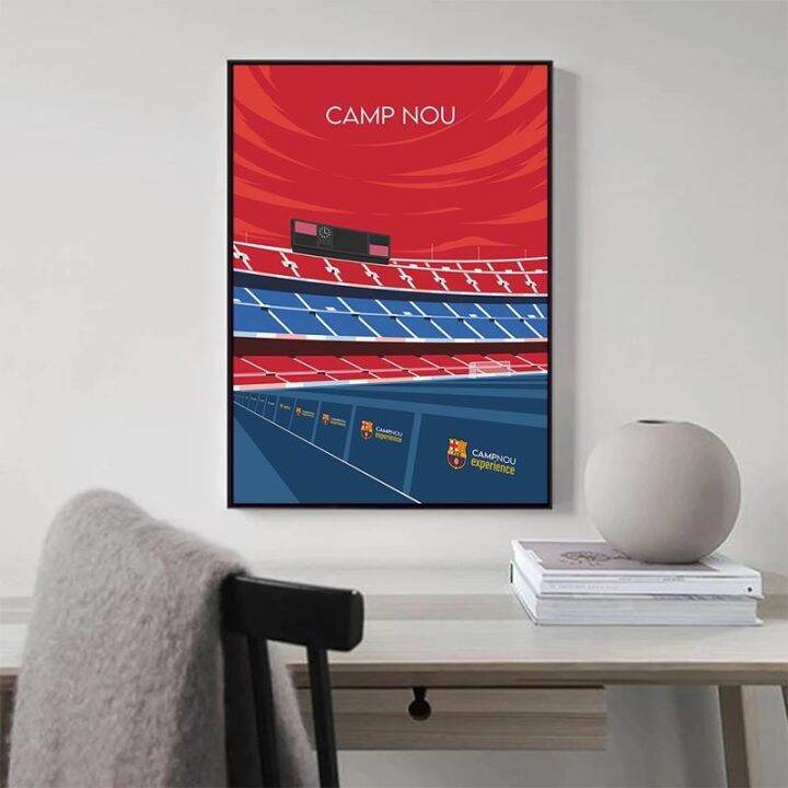 ภาพวาดผ้าใบสนามฟุตบอลกีฬาคริกเก็ต-wall-art-สถานที่เล่นกีฬานอร์ดิกโปสเตอร์และพิมพ์ภาพการ์ตูนสำหรับตกแต่งห้องวัยรุ่น