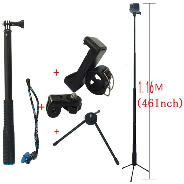 เสาไม้เซลฟี่มือถือขาตั้งกล้องเดี่ยวยืดได้43นิ้วสำหรับ-gopro-hero-8-7-6-4-3-xiaomi-yi-4k-sjcam-sj4000-eken-กล้องกีฬา