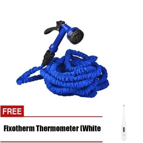 Expandable Garden Hose up to 25 ft with Fixotherm Thermometer (White
