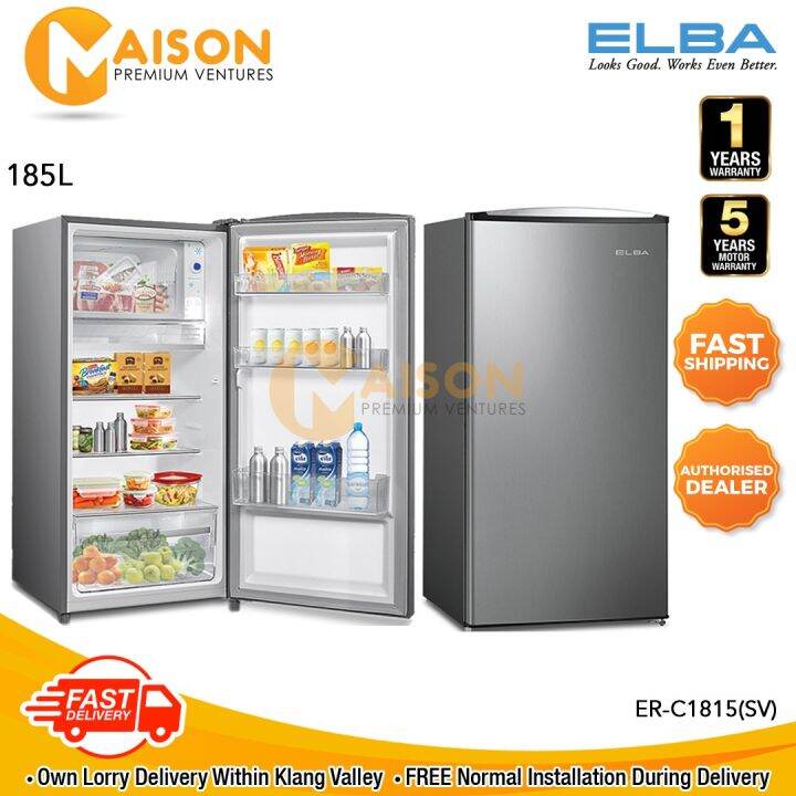 elba 185l 1 door refrigerator elb erc1815sv