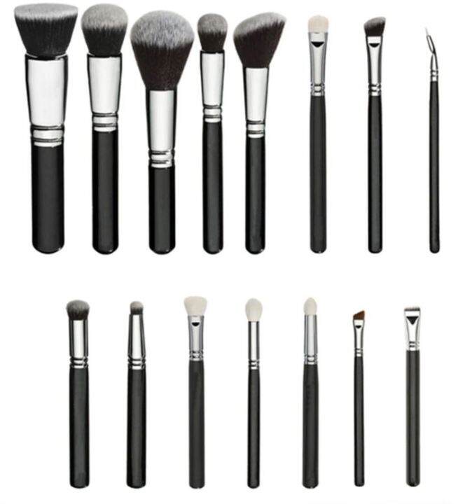 แปรงแต่งหน้า-12-15ชิ้น-สีดำ-cosmetic-brushes-foundation-brush-เซตแปรงแต่งหน้า-แปรงแต่งหน้า-ขนนุ่ม-เกรดพรีเมียม-เซตแปรง-multiply-store