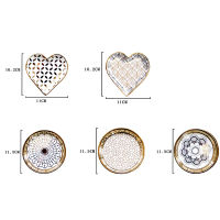 Ceramic Sauce Dish Nordic Gold Round Plate Heart-shaped Dish Small Snack Tray Tableware Household Kitchen Supplies Saucer