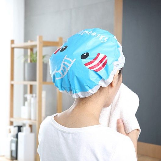 หมวกคลุมอาบน้ำ-หมวกคลุมผม-หมวกอาบน้ำลายการ์ตูน-หมวกอาบน้ำ-shower-cap-คละลาย-ราคาต่อชิ้น