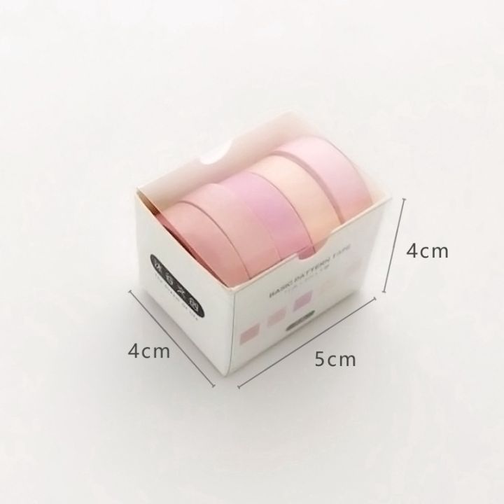 ชุดสปริงกาวตกแต่งสีชมพูลายตารางขนาด5ชิ้น-ล็อต-เซตเทปกระดาษญี่ปุ่นญี่ปุ่นสติ๊กเกอร์งานฝีมือสถิติสำหรับสมุดติดรูป
