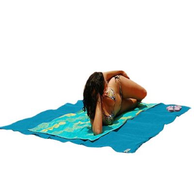 Dual-Layer Beach Mat Foldable Magic Sand Beach Towels Blanket With 4 Corner Buttons Beach Towel For Travel Camping Hiking Picnic