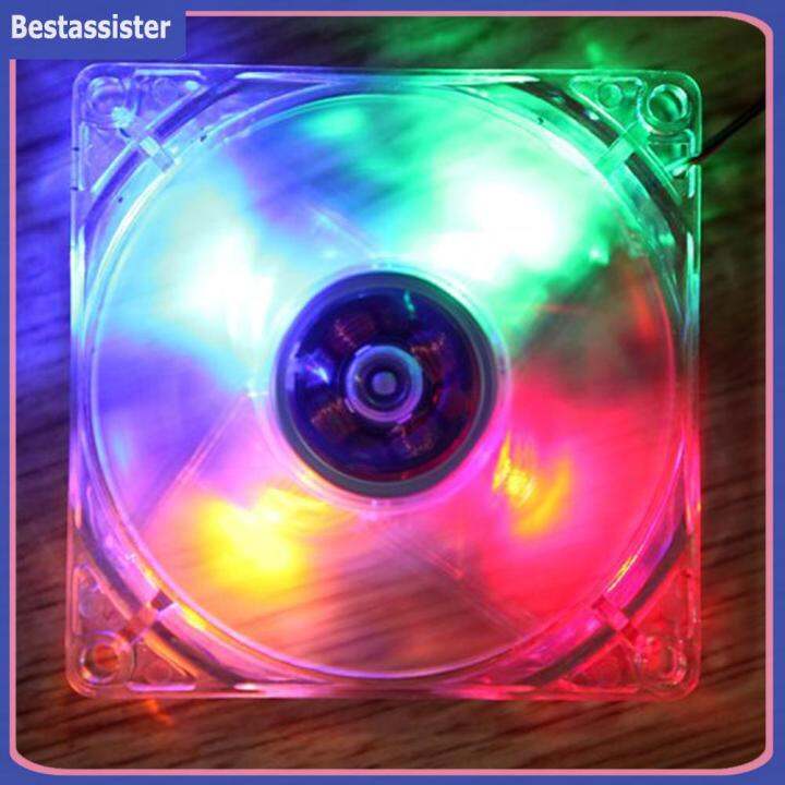 120มม.คอมพิวเตอร์ส่วนบุคคลล้างกรณีQuad 4ไฟLED CPUพัดลมทำความเย็น12ซม.