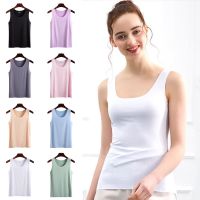 Womens Solid Color Sleeveless Tank Tops Ice Silk Breathable Casual Tank Shirts