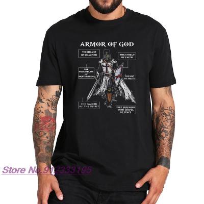 Armor Of God Bible Verse Cool Gift For Religious Christian T Shirt Short Sleeved Soft Breathable 100% Cotton Tshirt EU Size