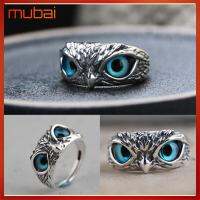 MUBAI วันแม่ ของขวัญ Retro Animal Style Vintage Ring Owl Eye Open Adjustable Statement Ring