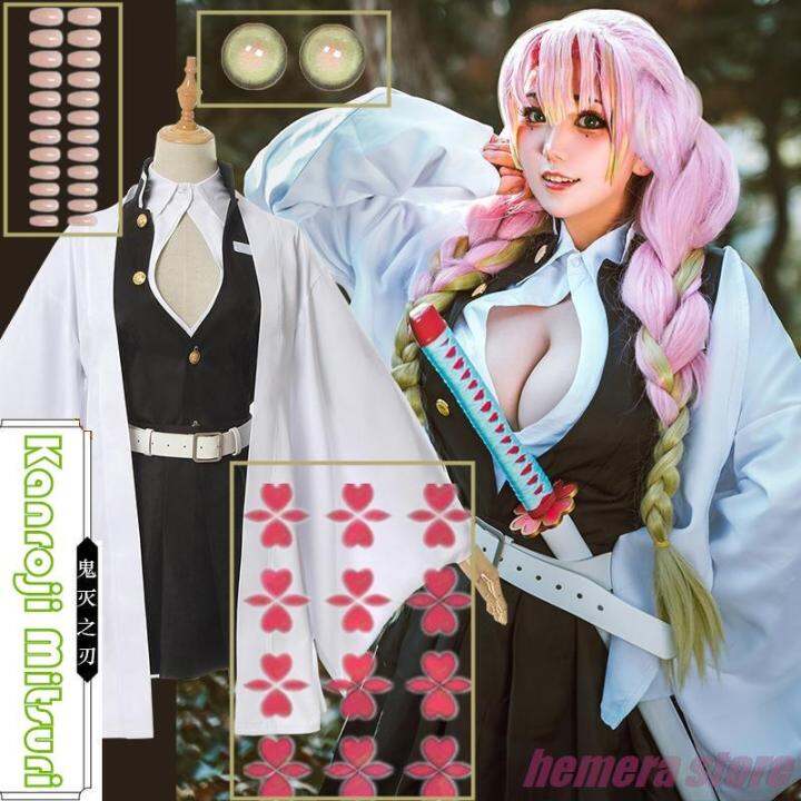 Anime Demon Slayers Cosplay Kimetsu No Yaiba Anime Kimono Kanroji ...