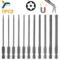 [Old A Hardware] 11Pcs Torx ไขควงบิต1/4 39; 39; Hex Shank Star หัว100มม.ลม Driver Bit เจาะประแจซ็อกเก็ตแม่เหล็ก T15 T20 T25 T27 T30 T40