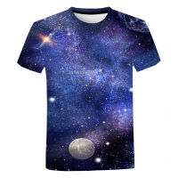 ฤดูร้อน brilliant Starry Sky Graphic Tees 3D แฟชั่น Breathable พิมพ์ T เสื้อที่น่าตื่นเต้นใหม่ COSMIC Nebula พิมพ์ T เสื้อ