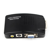 AV To VGA Adapter RCA VGA Converter PC แล็ปท็อปวิดีโอทีวี RCA คอมโพสิต S-Video AV In To PC VGA LCD Out Converter กล่องสวิทช์