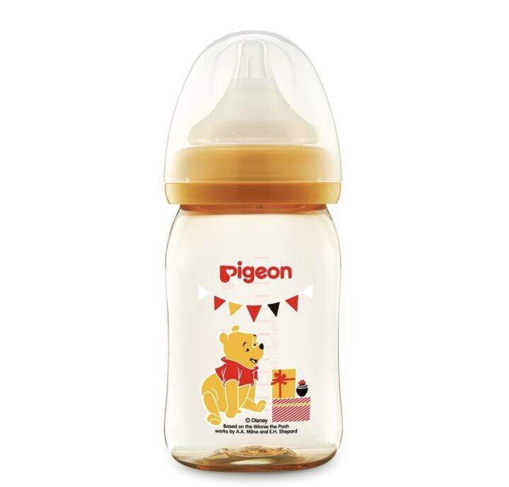 pigeon-พีเจ้น-ขวดนม-คอกว้าง-ppsu-ลายหมีพูห์-ขนาด-5oz-8oz-จำนวน-1-แพ็ค