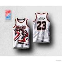 เสื้อกีฬาบาสเก็ตบอล NBA Jersey AIR JORDAN 1 SHOES HG ทรงหลวม พลัสไซซ์ สําหรับผู้ชาย และผู้หญิง