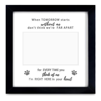 1 PCS Pet Picture Frame Dog Frame 9X9 Memorial Pet Loss Picture Frame For Pet Lover,Birthday Gift Black