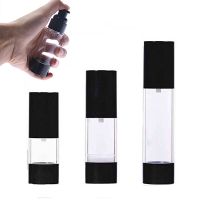 Portable Airless Bottle Cosmetic Treatment Pump Travel Empty Black Cap Hot Travel Size Bottles Containers