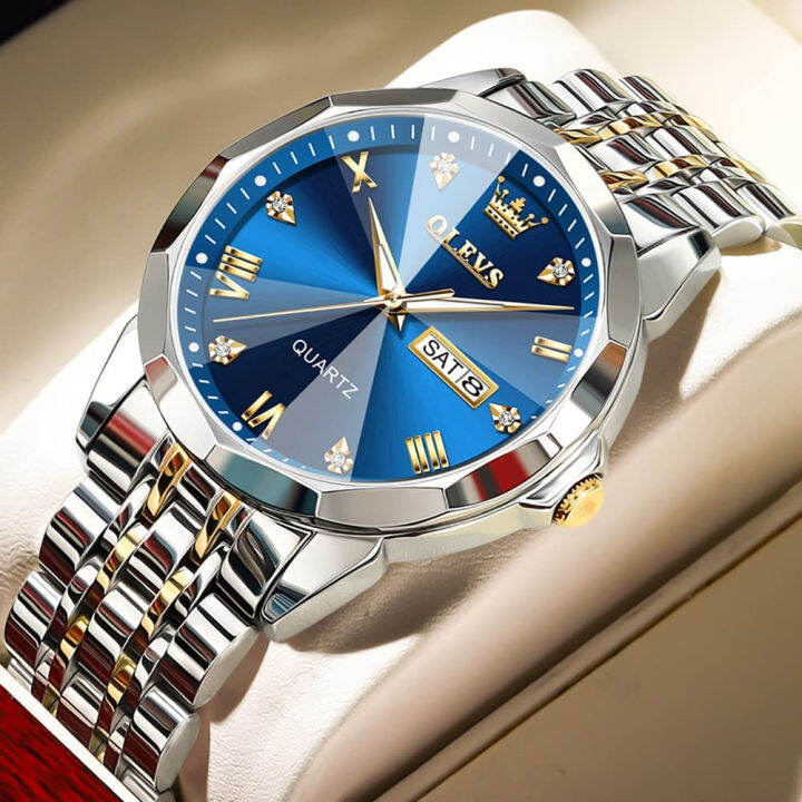 olevs-watch-for-men-diamond-business-dress-analog-quartz-stainless-steel-waterproof-luminous-date-two-tone-luxury-casual-wrist-watch-blue-watch-for-men