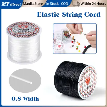 Elastic String for Bracelets, 50M Black and 50M Clear Stretchy