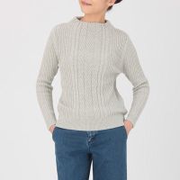 เสื้อไหมพรม เสื้อคาร์ดิแกน MUJI : cable pattern sweater #16541616792