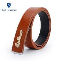 ☢∋  New Cowhide Leather Men Bal Manent Youth Buckle Man