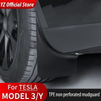 YZ สำหรับ Tesla รุ่น3รุ่น Y 2022 2023ด้านหน้าและด้านหลังเฉพาะ TPE Mudguard อุปกรณ์เสริมในรถยนต์