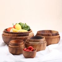 Home Salad Bowl Candy Plate Fruit Saucer Dessert Dinner Bread Wooden Rice Storage Bowls