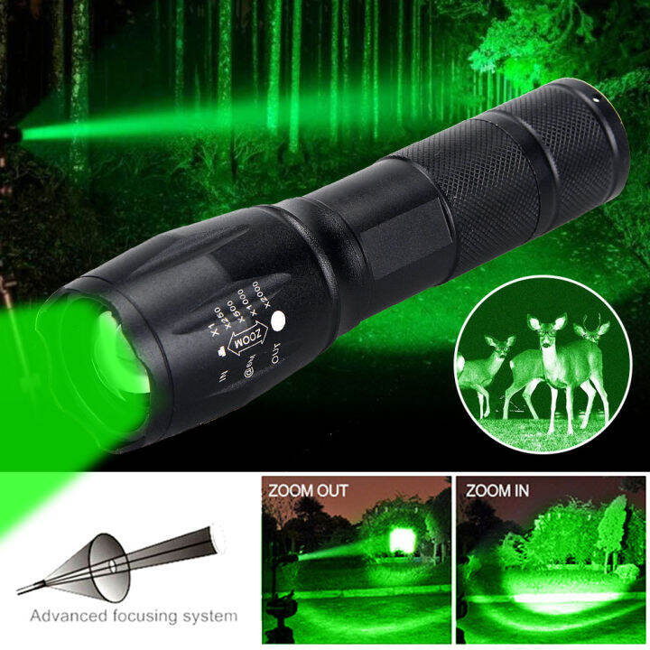 ultra-bright-a100-zoomable-uv-flashlight-tactical-green-red-white-uv-395nm-waterproof-torch-aaa-18650-powered-lantern-hand-lamp-rechargeable-flashligh