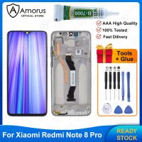 Amorus จอ LCD สำหรับ Xiaomi Redmi Note 8 Pro,จอ LCD และชุดประกอบดิจิไทเซอร์ + อะไหล่ซ่อมกรอบเลนส์กระจกหน้าจอ