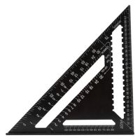 7 12inch Gauges British Metric Aluminum Alloy Triangle Ruler Protractor Measuring Tool