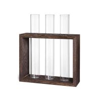 Wall Mounted Hanging Wood Planter Crystal Glass Terrarium Tube Propagating Hydropoinc Plant Rack for Wall Decoration